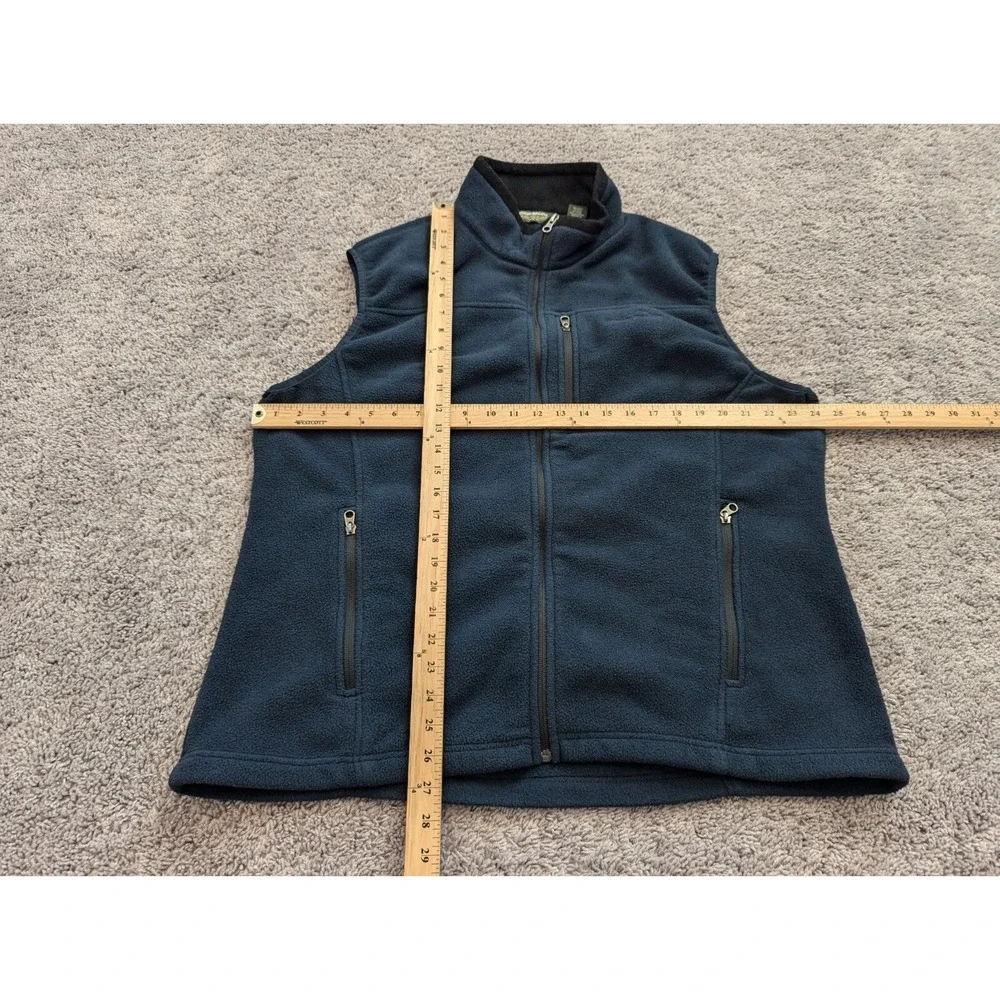 Eddie Bauer Vest‎ Mens Extra Large Full Zip Sweater Fleece Zip Pockets Blue